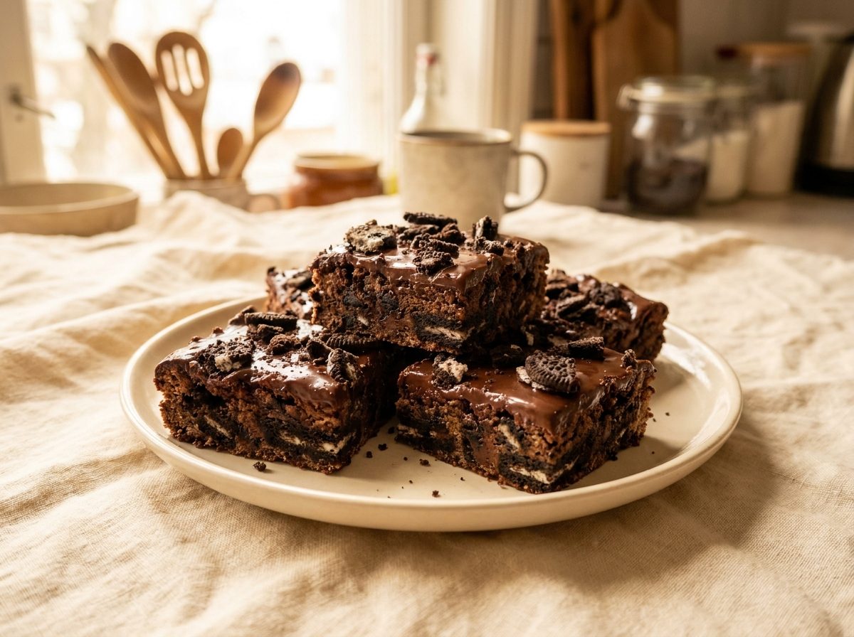 Chocolate crunch cake squares